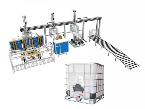 उच्च गति वाली पूरी तरह से स्वचालित IBC टन बैरल उत्पादन लाइन